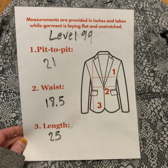 Anthropologie Level 99 Grey Snake Print Linen Blazer Large - Picture 9 of 9